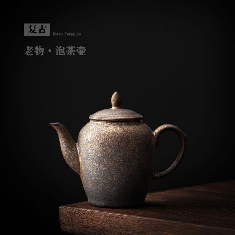 家用陶瓷茶壶美人壶带过滤小单壶粗陶功夫泡茶壶中式复古陶壶