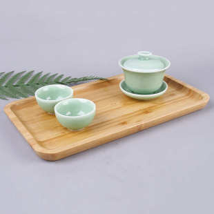 长方形圆角家用多功能餐盘水果盘 厂家直供全竹制侧压长托盘茶盘