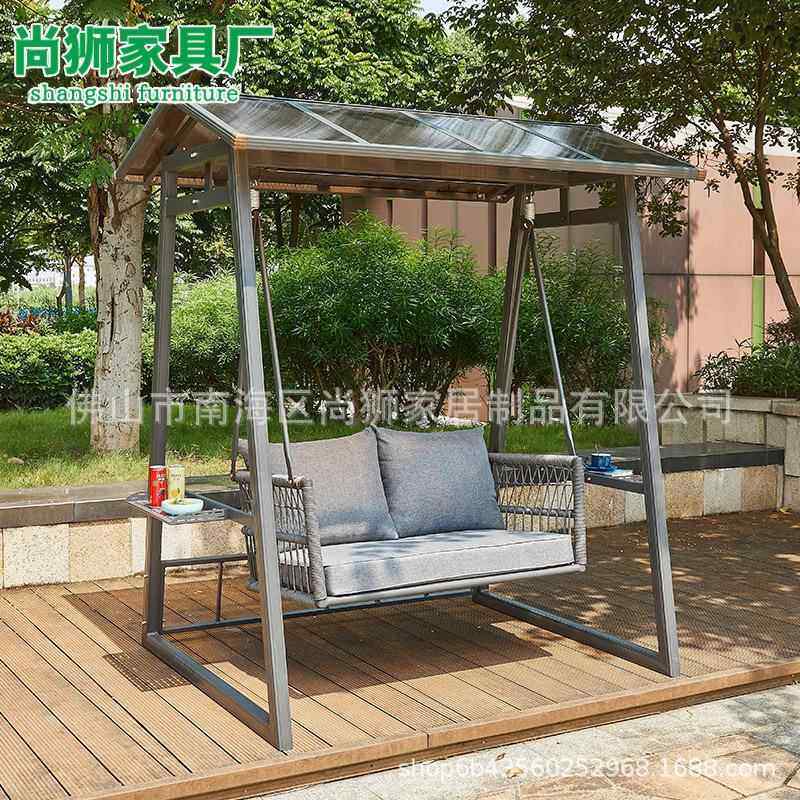 户外秋千吊椅椅院吊椅露台摇院子WRF防雨三人可躺床室庭外露吊天