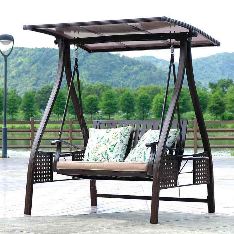 外秋千院吊椅室外斯里兰卡铁家庭用阳台铝合艺金网户红摇篮床双人