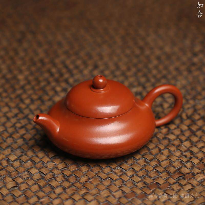 紫砂朱泥 小玉乳壶功夫茶壶冲茶半手工手拉茶具入门实用家用可养