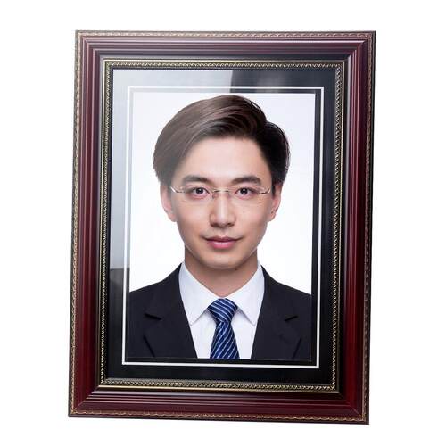 老人遗像定制实木镜相框摆台挂墙追悼会照片12寸16寸卡纸创意玻璃