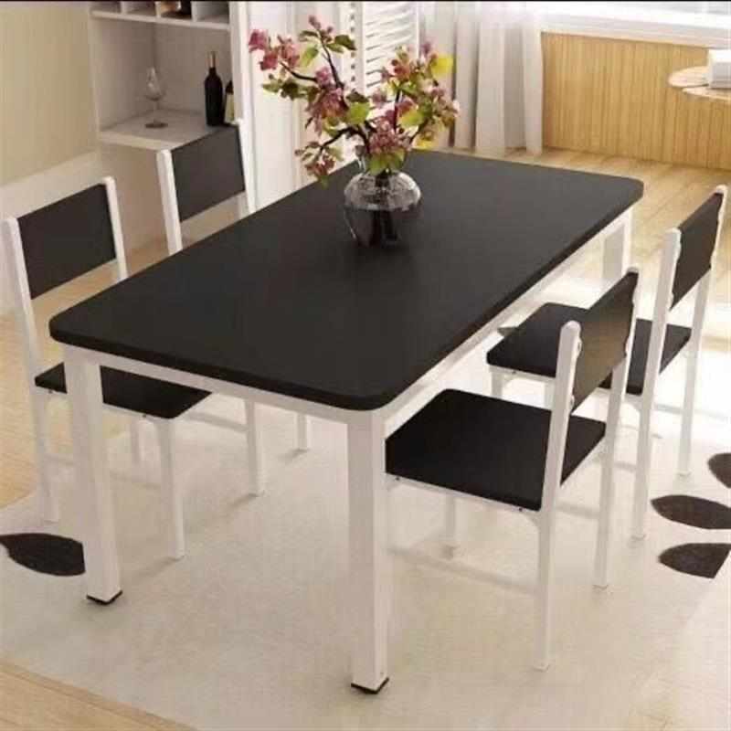 现代小户型家用简易餐桌椅吃饭桌长方形快餐饭店餐桌组合46人新款