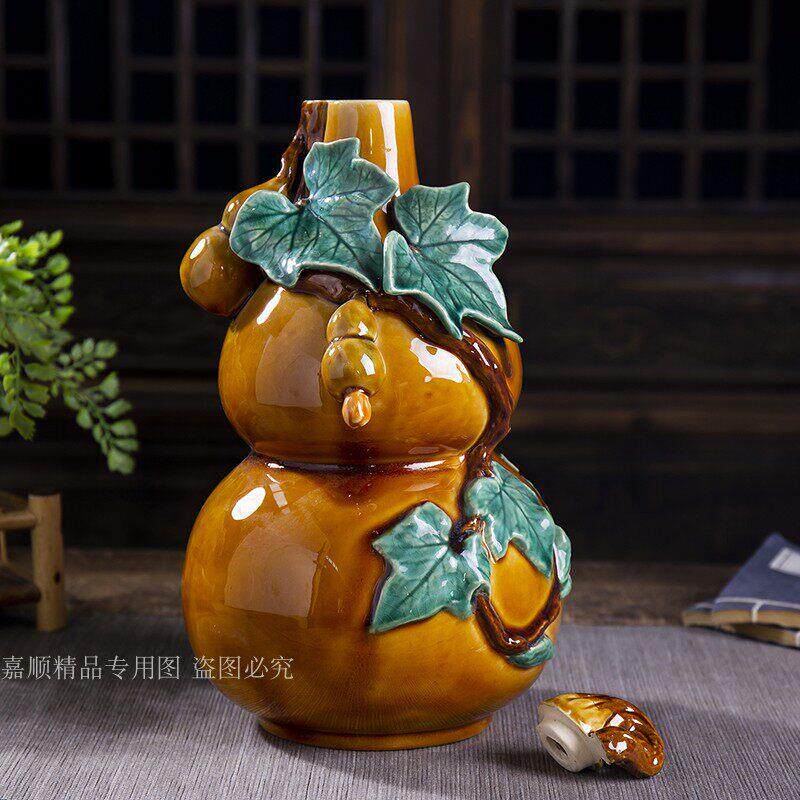 瓷石湾陶大号水风葫芦摆件家居风水葫芦客厅装品摆设饰招财纳福带