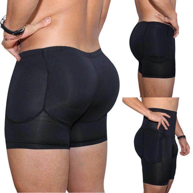 Mens Boxers Underwear Black Padded Butt Enhancer Booty Boost