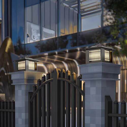 2023新款太阳能柱头灯户外围墙灯大门别墅庭院灯门柱灯景观花园灯