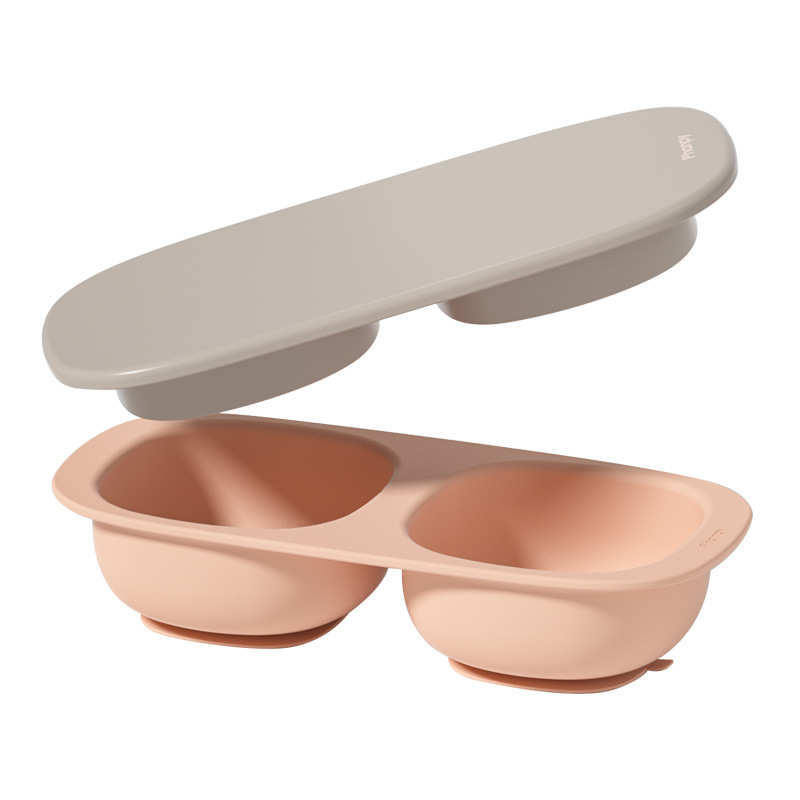 小雅象一体式硅胶吸盘碗儿童分格餐具碗吸力强喝粥汤吃饭母婴批发