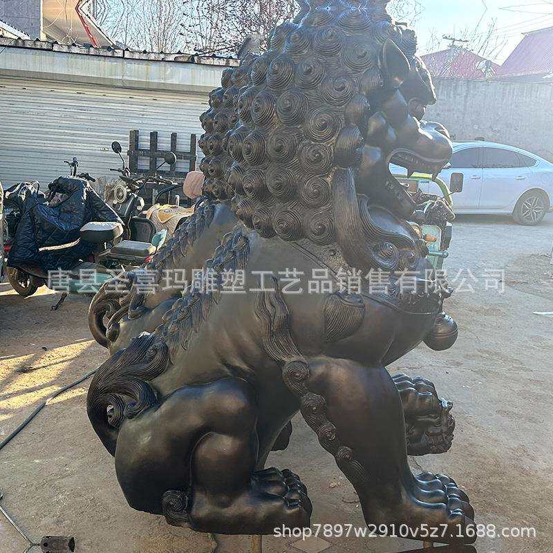 户外超大号纯铜故宫狮子雕塑一对厂家生产制作 小区别墅看门瑞兽