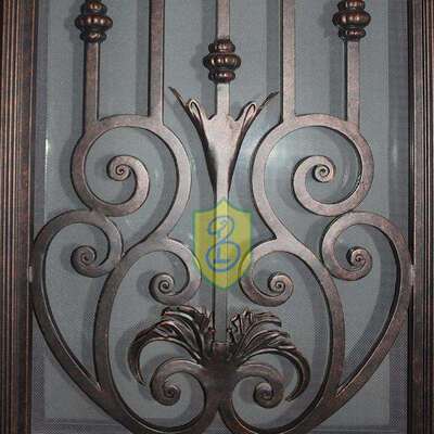 农村自建房别墅入户门铁艺大门平开防盗门entry庭院雕花锻造铁门