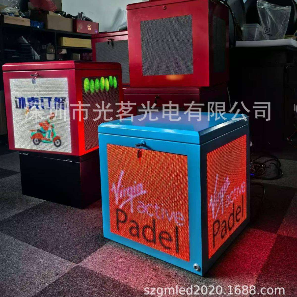 400*400外卖箱led外送箱LED不锈钢LEDtakeawaybox显示屏