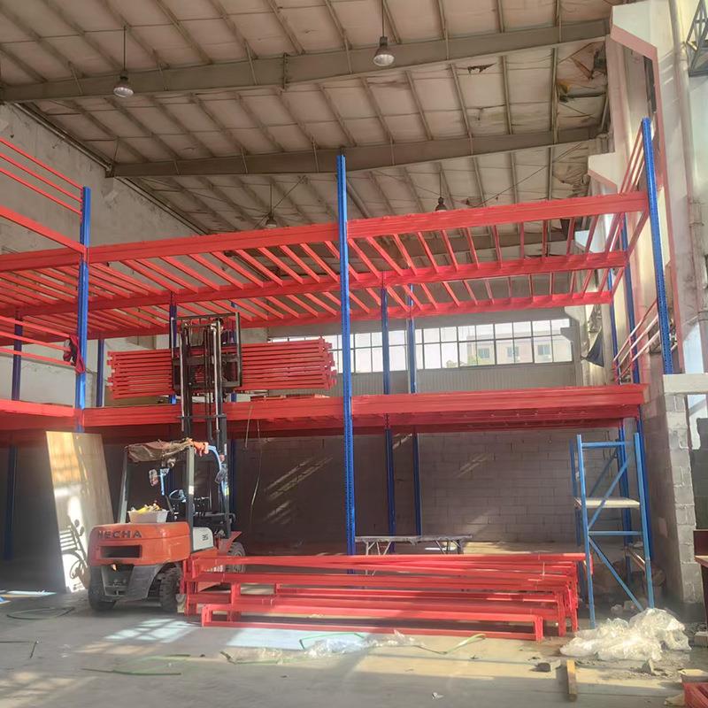 阁楼平台货拆架重型钢结公构EXW简易搭建可仓卸办室库隔层免焊接