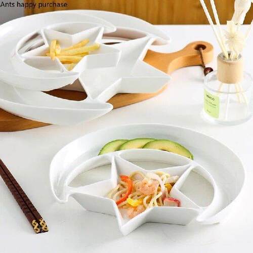 Pure White Ceramics Creativity Star Month Shape Dinner