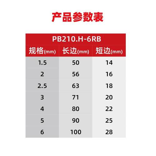 PB瑞士进口PB 210.H-6 RB内六角扳手套装彩色