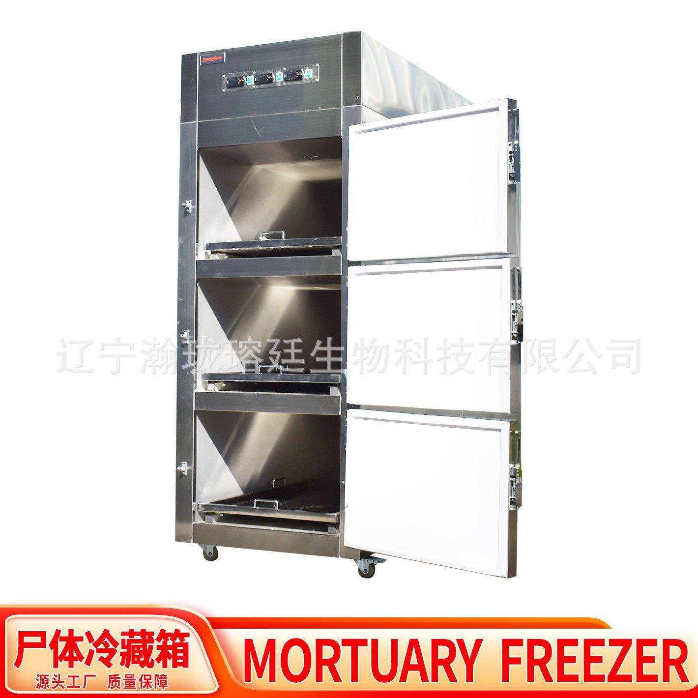 厂家货源3具死人冰棺殡仪馆遗体冷冻法医标本防腐三门尸体冷藏箱