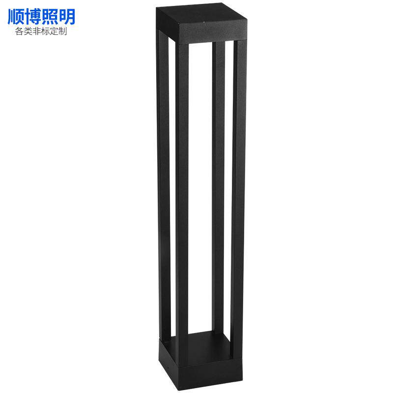 太阳能铝制草坪灯柱头灯欧式花园景观灯长方形户外照明草坪灯