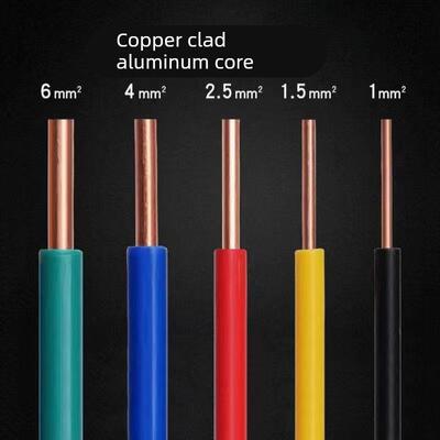 新国标单芯硬线家用电线BV铜包铝1/1.5/2.5/4/6平大功率工地用线