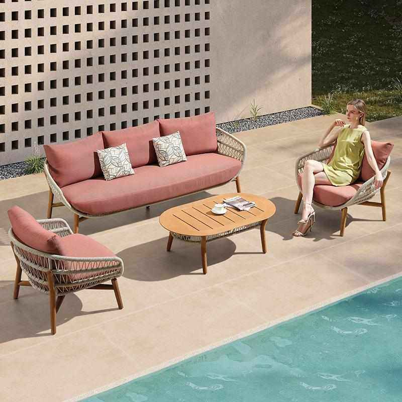藤编实木民宿户外沙发沙发柚木露天藤编组合庭院花园防水简约休闲,住宅家具,户外沙发,淘宝优惠券,粉丝福利购,淘宝优惠卷
