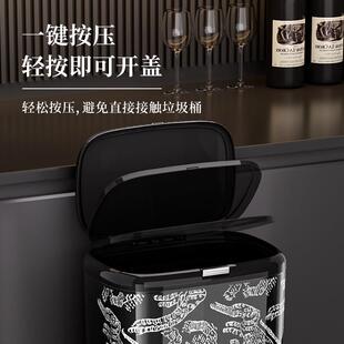 中古风复古轻奢带脚垃圾桶家用厨房高脚可移动垃圾桶大容量免弯腰
