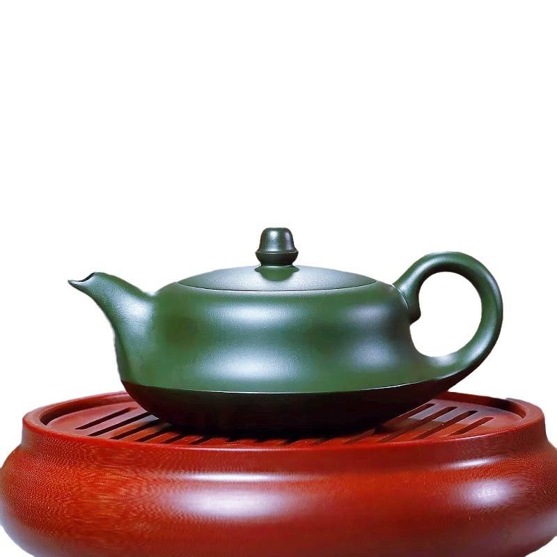 宜兴正宗紫砂壶原矿绿泥曲壶一帆风顺家用泡茶壶高档茶壶茶具礼品