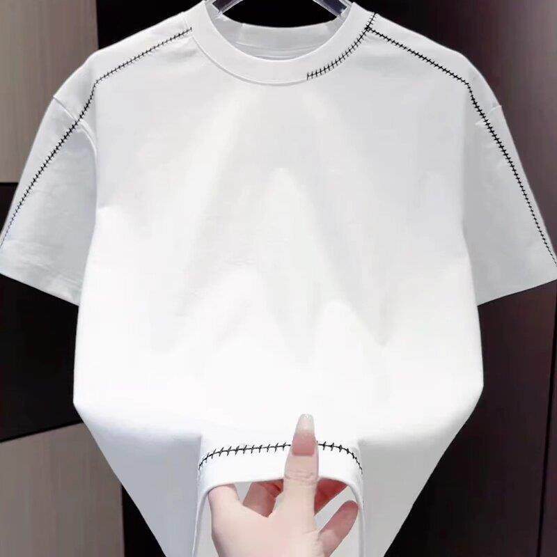 短袖T恤男士夏季潮牌痞帅百搭圆领休闲 上衣服宽松透气半袖T恤衫
