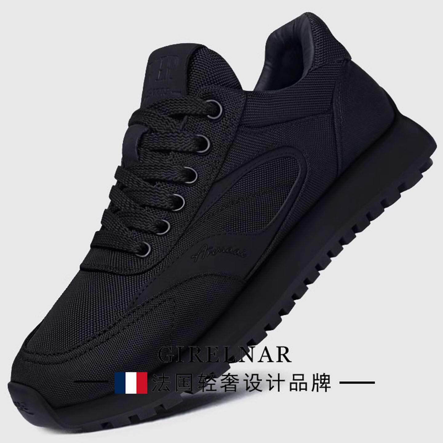 爵澜纳2026新款轻奢透气圆头防臭牛津布鞋软底时尚休闲运动鞋男