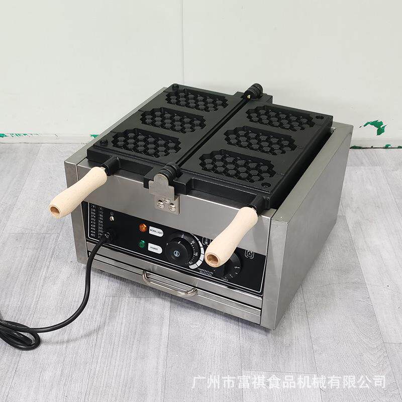 富祺商用蜂窝华夫饼机 格子饼华夫饼机器窝夫饼机 三格翻转松饼机