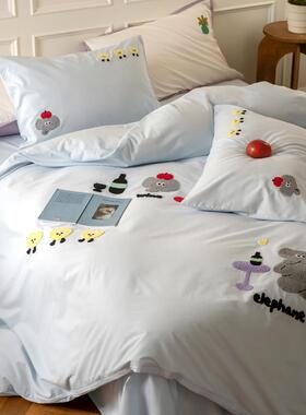 全棉水洗棉可爱套毛巾绣三四件春秋儿童1.2冬m床款纯PZ1080单棉卡