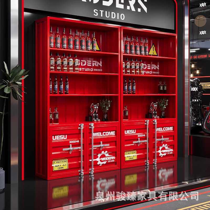 工业风铁艺酒架酒柜展示架餐厅饭店置物架酒吧创意商用红酒展示柜