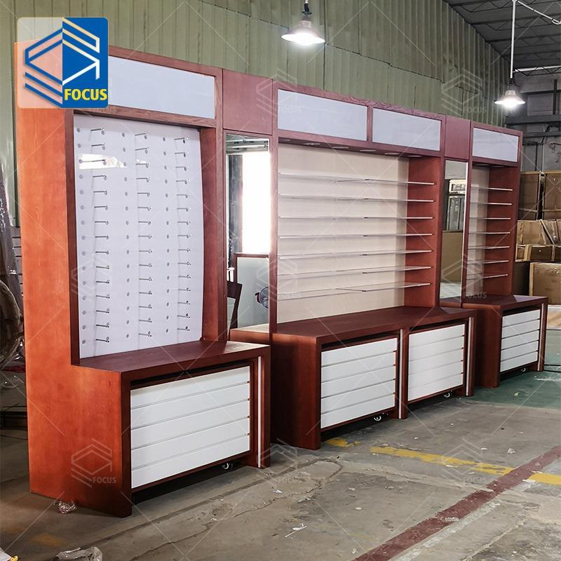 观筑眼镜展示柜台眼镜柜眼镜店柜台实木眼镜货架眼镜展柜制作工厂