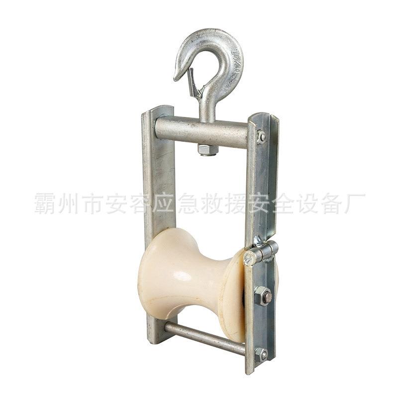 导线电缆铝轮轨道放线滚轮滑轮做挂两用尼龙轮架空挂钩滑车