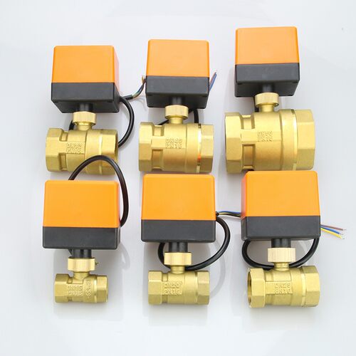 电动球阀线扣双向220V24V12V常闭断电覆位二线三线双控一控空调20