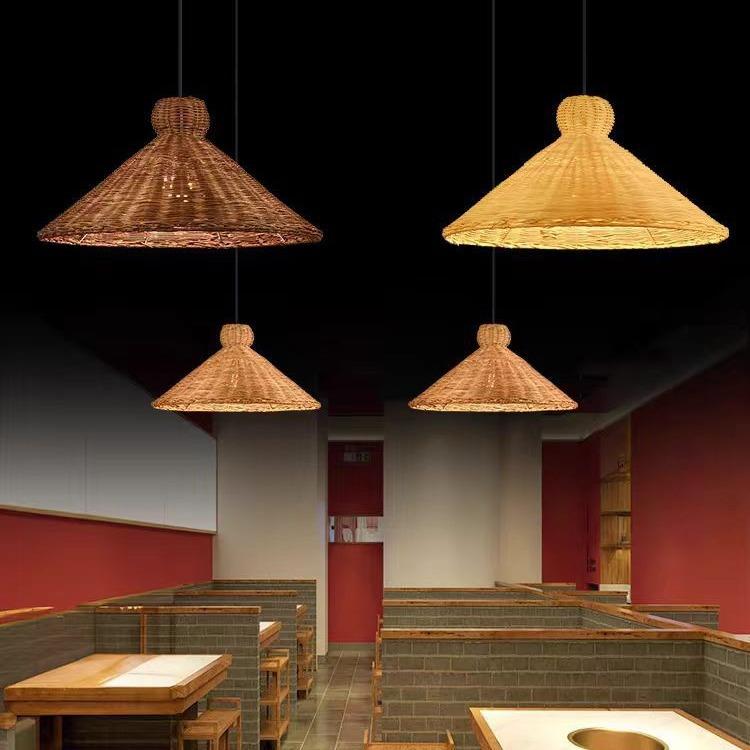 竹编组合吊灯餐厅卧室客厅民宿灯笼中式复古藤编多头楼梯竹艺灯具