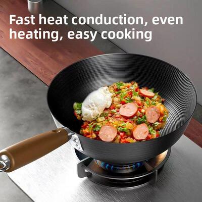 Iron pot mini induction cooker Gas wok炒菜锅平底不粘锅