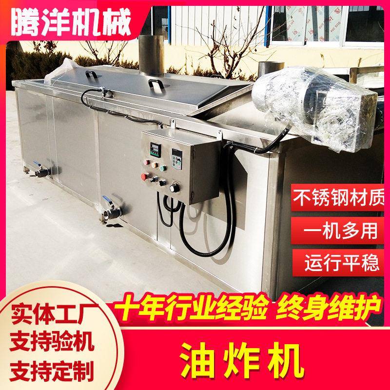 兰花干油炸线 双层网带电加热豆腐串油炸机 豆泡油炸锅