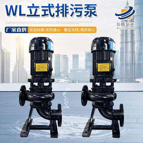 铸铁防爆杂质耐磨工业污泥污水泵无堵塞Wl立式排污泵抽水泵