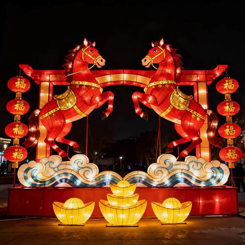 2026马年大型春节彩灯景古镇街区灯会灯展花灯商场美陈打卡装饰灯