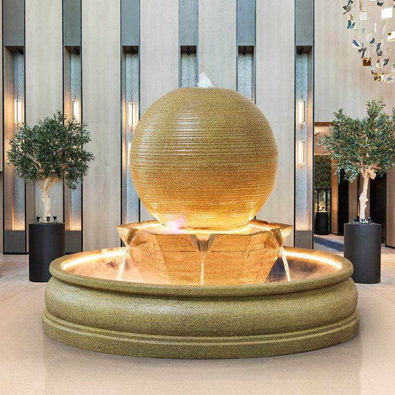 欧式大型圆球流水摆件户外庭院鱼池景观客厅加湿招财风水球装饰