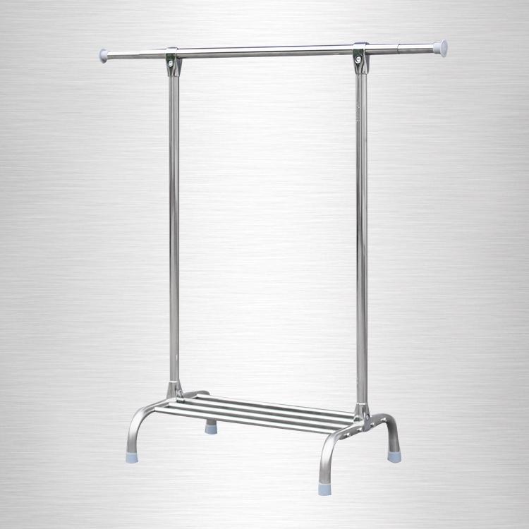 置地单杆晾衣架304不锈钢落地挂衣服架室内阳台小型晒衣架杆新品