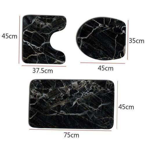 3 Pcs 15 Styles Bath Mat Set Bathroom Carpet Rug Toilet Mat