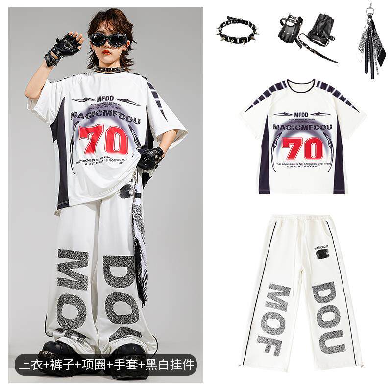 高档街舞儿童服潮女演出服哈嘻男童酷帅炸街童架子鼓走秀街舞表演