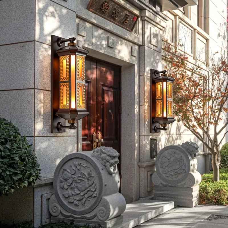 户外灯家防水庭院灯中壁式超亮室外阳台用长福台壁花外园别墅大门