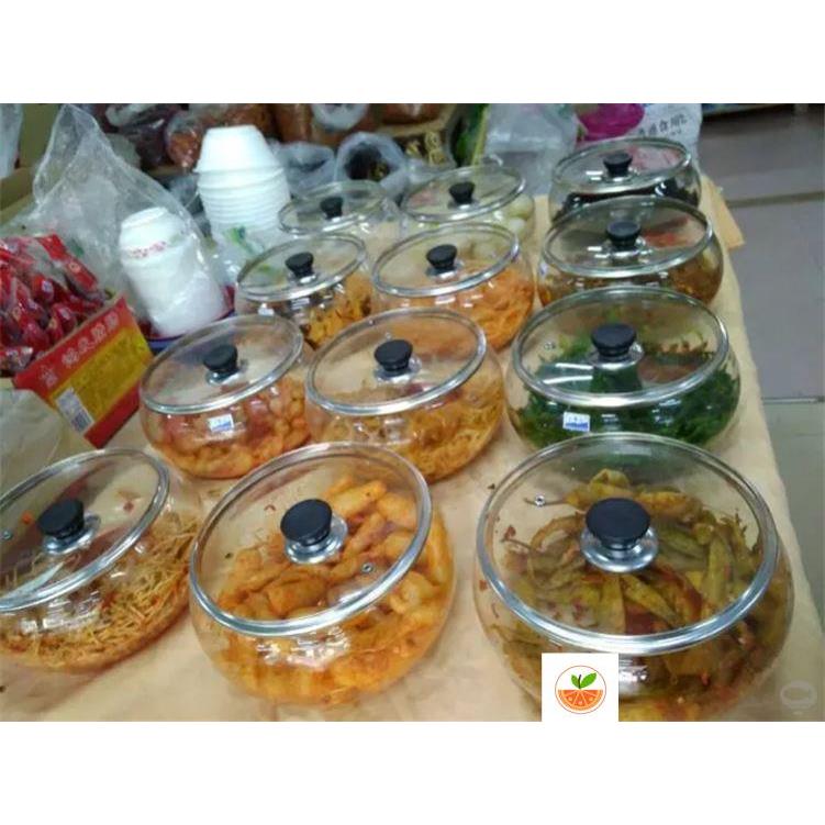 .专用酱菜腌菜10罐透明玻璃斤坛子超市家用带盖缸加厚大号泡菜四