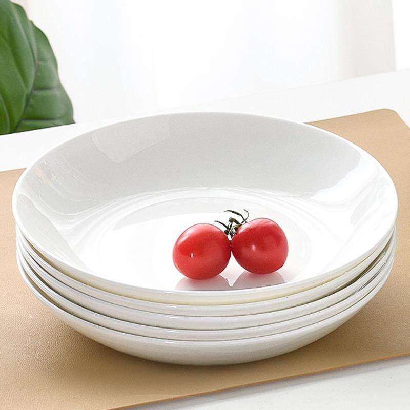大盘鸡专用白色碟子唐山骨瓷餐具盘子盘子家用微波炉盘子商用饭店