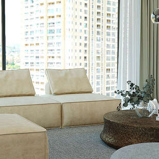 GZ6M意式极简沙发套子罩子全包豆腐块磨砂弹力布艺防猫抓沙发套笠