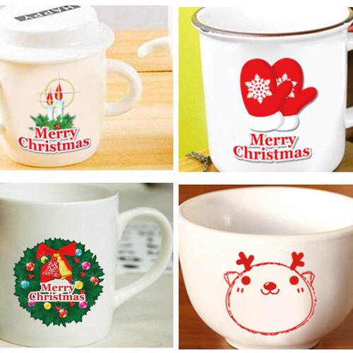 Cute cartoon Christmas sticker glass with waterproof fridge