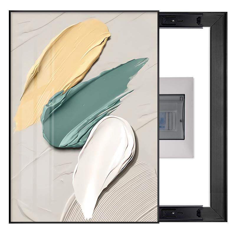 抽奶油色彩电表箱代装象饰画竖款遮挡BQ幻彩琉配电箱电源电闸现盒