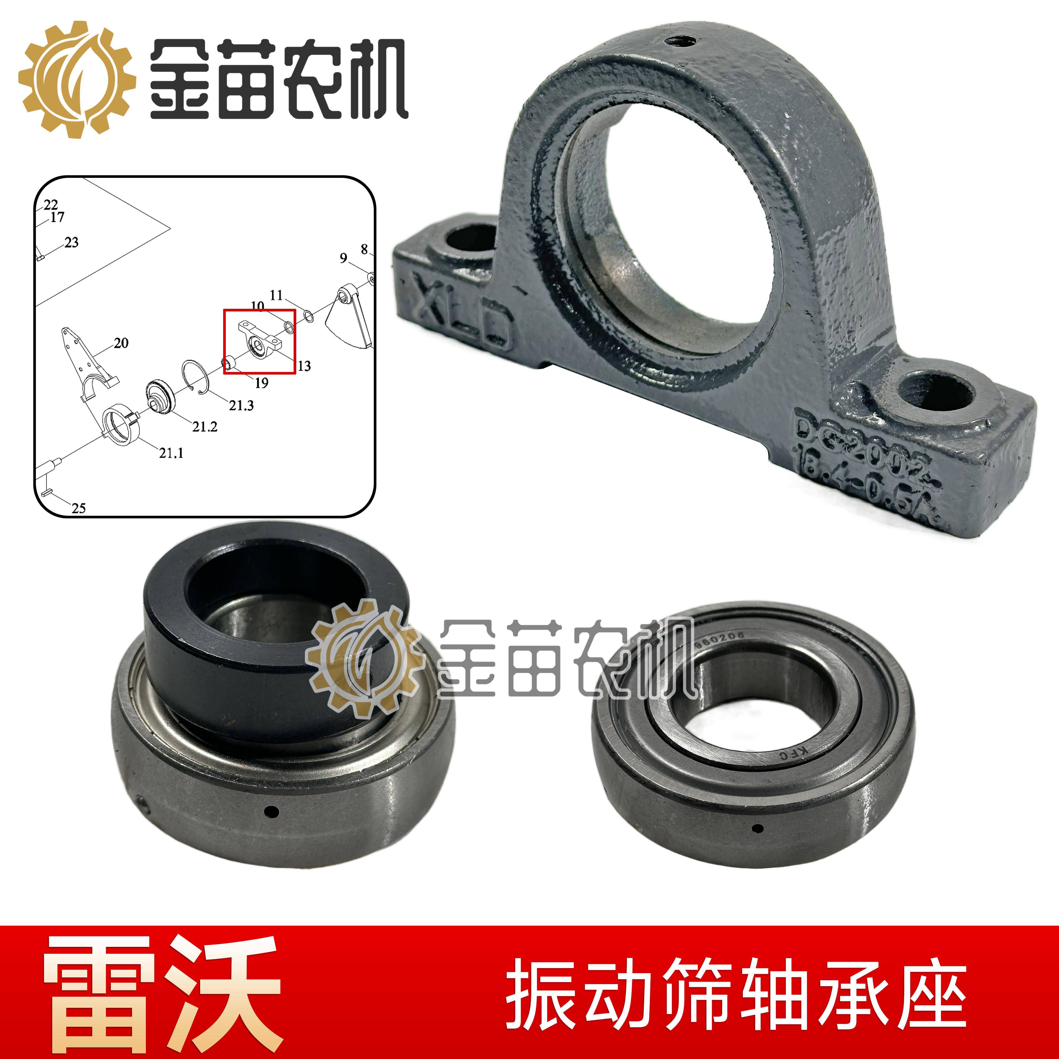 潍柴雷沃谷神RG50/60/70/3085收割机配件振动筛轴承座205轴承球座图片