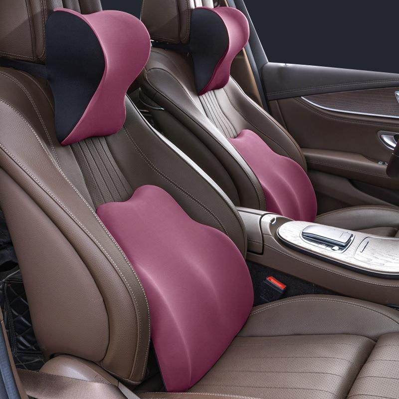 汽车腰靠护腰车载靠垫车用套装靠枕头枕记忆棉卡通套装驾驶座腰枕