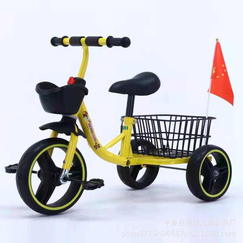 厂家新款儿童三轮车小孩脚蹬车脚踏手推小黄车三轮车自行车