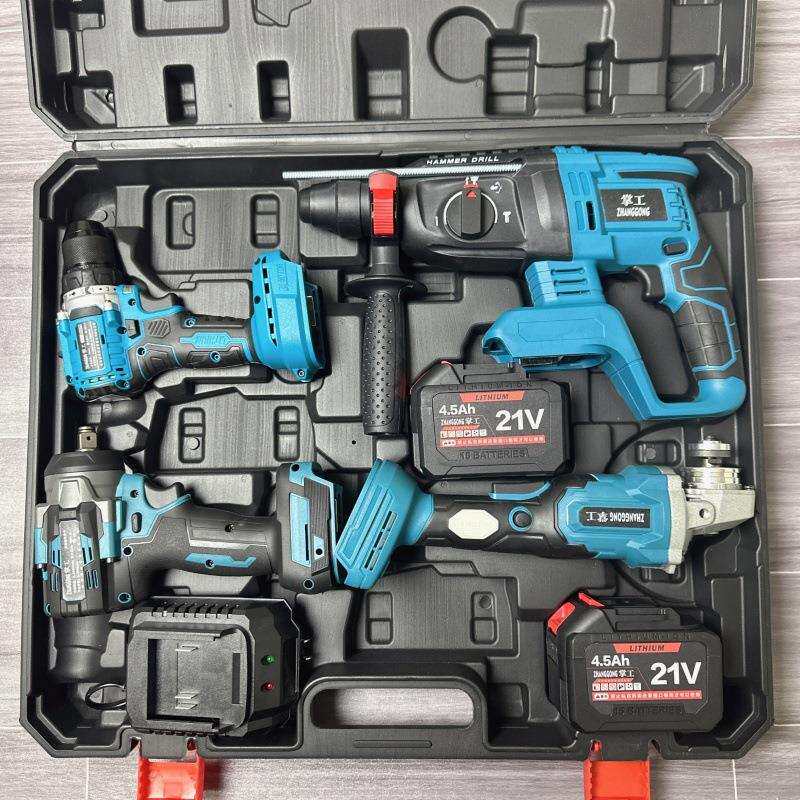 外贸掌工15节电池无刷充电电锤冲击钻锂电款角磨机电钻扳手牧佃款